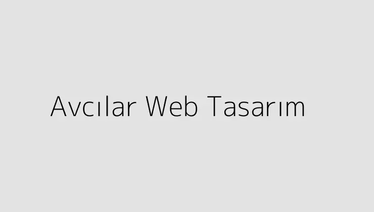 Avcılar Web Tasarım