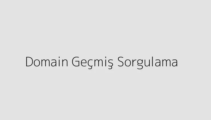 Domain Geçmiş Sorgulama