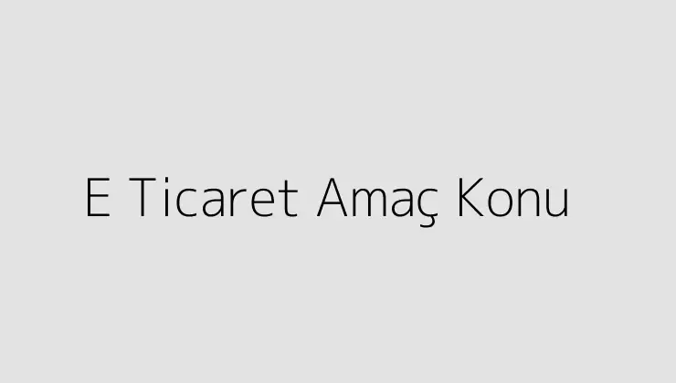 E Ticaret Amaç Konu