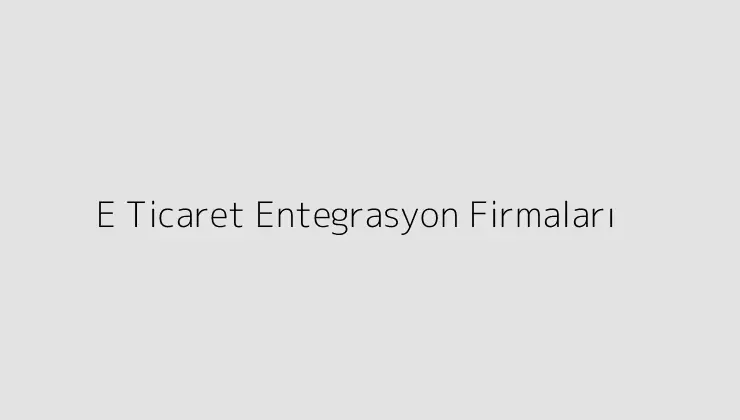 E Ticaret Entegrasyon Firmaları