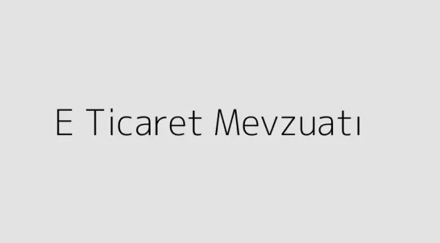 E Ticaret Mevzuatı