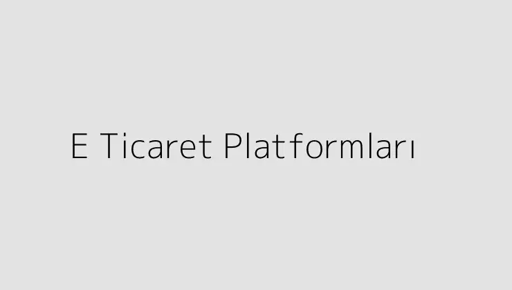 E Ticaret Platformları