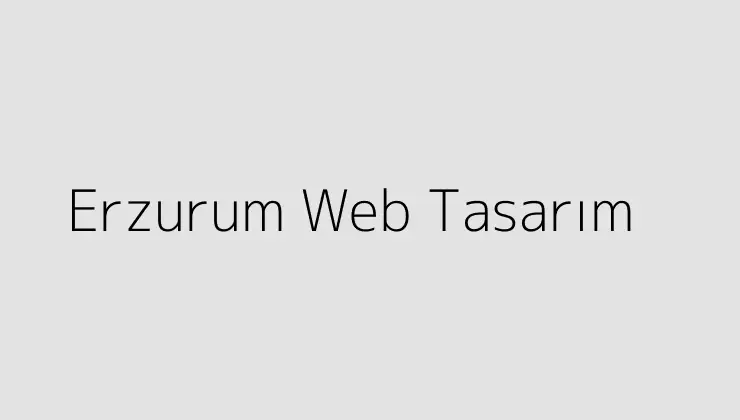 Erzurum Web Tasarım