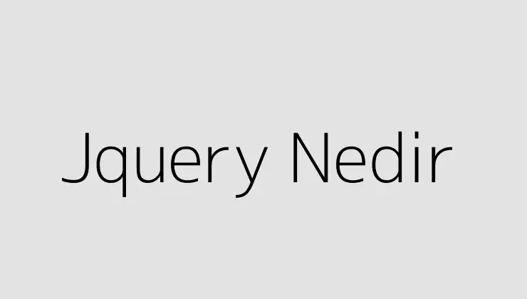 Jquery Nedir