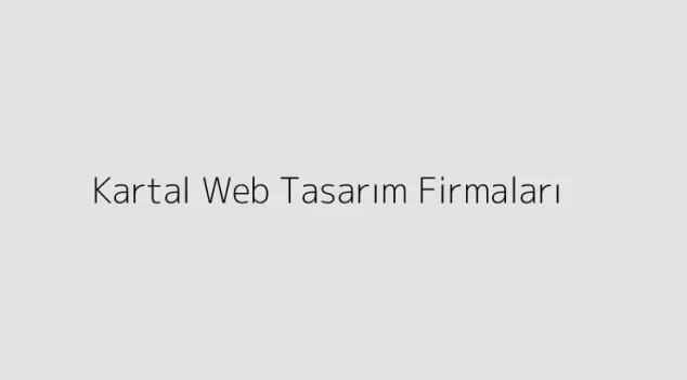 Kartal Web Tasarım Firmaları