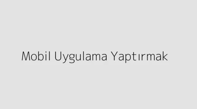 Mobil Uygulama Yaptırmak