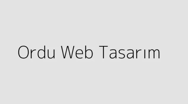 Ordu Web Tasarım