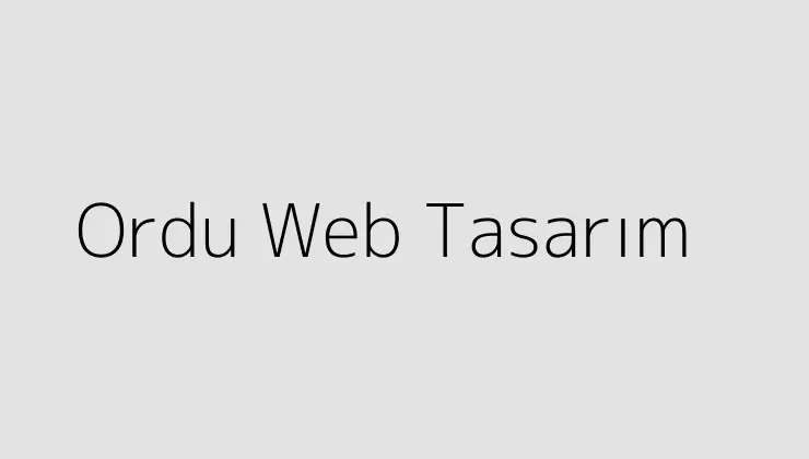 Ordu Web Tasarım