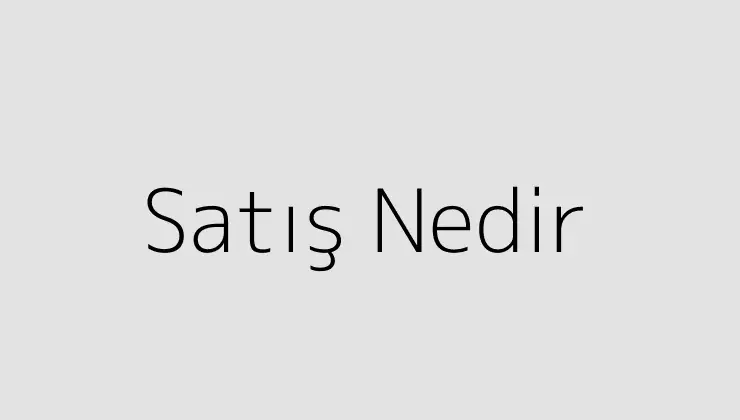 Satış Nedir