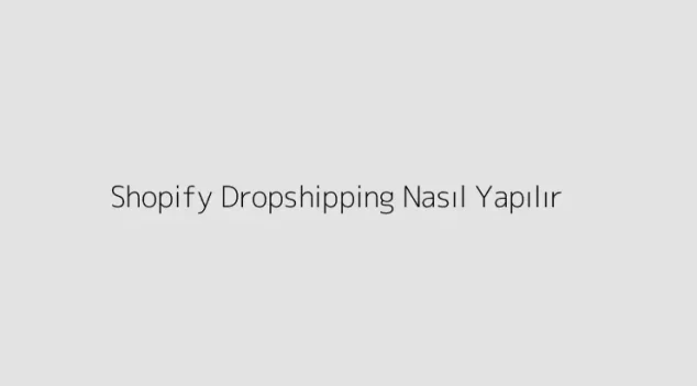 Shopify Dropshipping Nasıl Yapılır