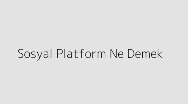 Sosyal Platform Ne Demek