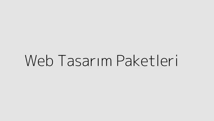 Web Tasarım Paketleri