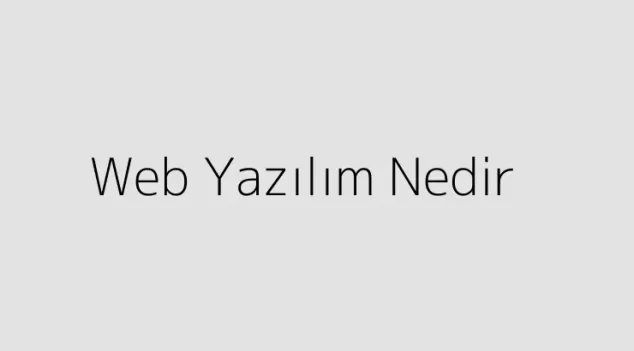 Web Yazılım Nedir